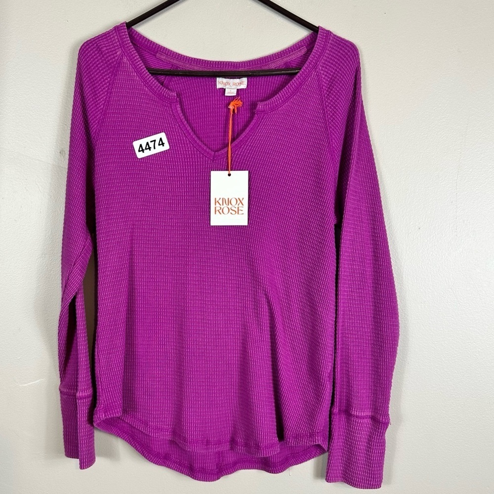Knox rose large new with tag purple 18 p2p 23-1/2 length long sleeve